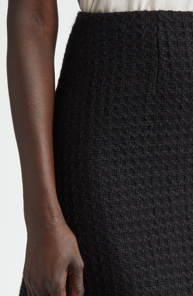 Oscar de la Renta Wool Tweed A-Line Skirt, Alternate, color, Black