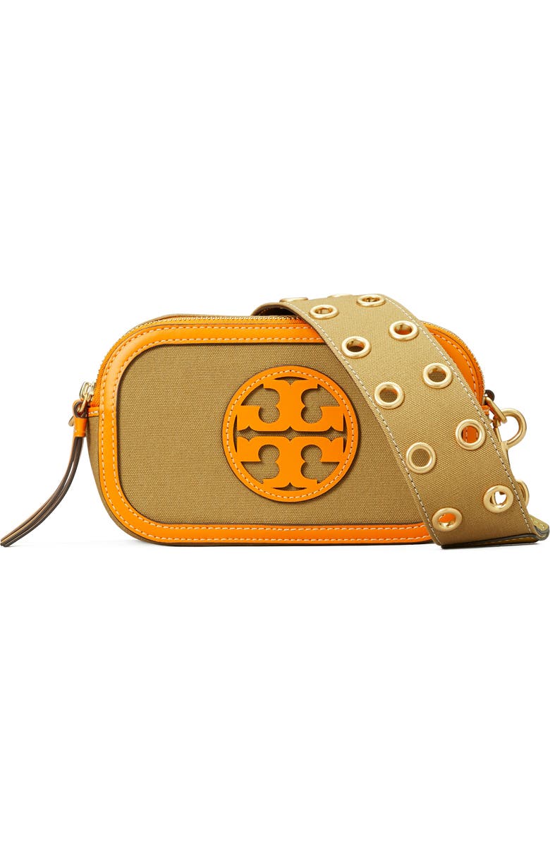 Tory Burch Mini Miller Cotton Canvas Crossbody Bag, Main, color,