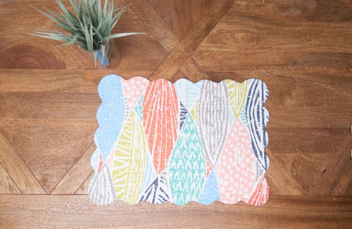 C & F Home C&f Home Surfside Sound Scalloped Placemats Set Of 6 Nautical Design Beach, 13" X 19" In Blue
