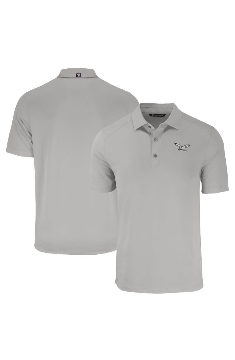 Cutter & Buck Men's Cutter & Buck  Gray Philadelphia Eagles Throwback Forge Eco Stretch Recycled Polo, Main, color, 