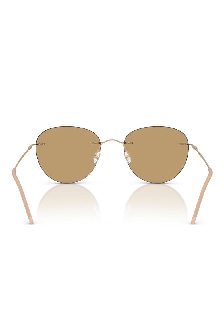 53mm Round Sunglasses, Alternate, color, MATTE PALE GOLD / BROWN