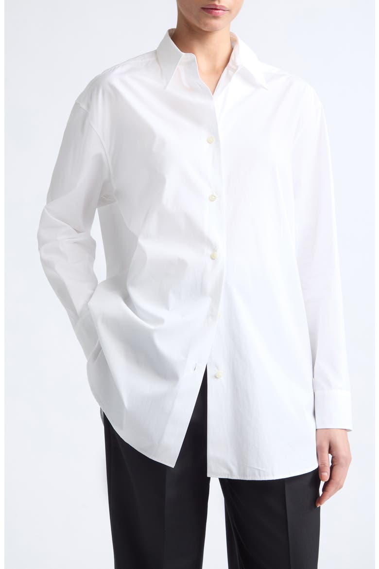 Cotton Long Sleeve Shirt, Main, color, OPTIC WHITE