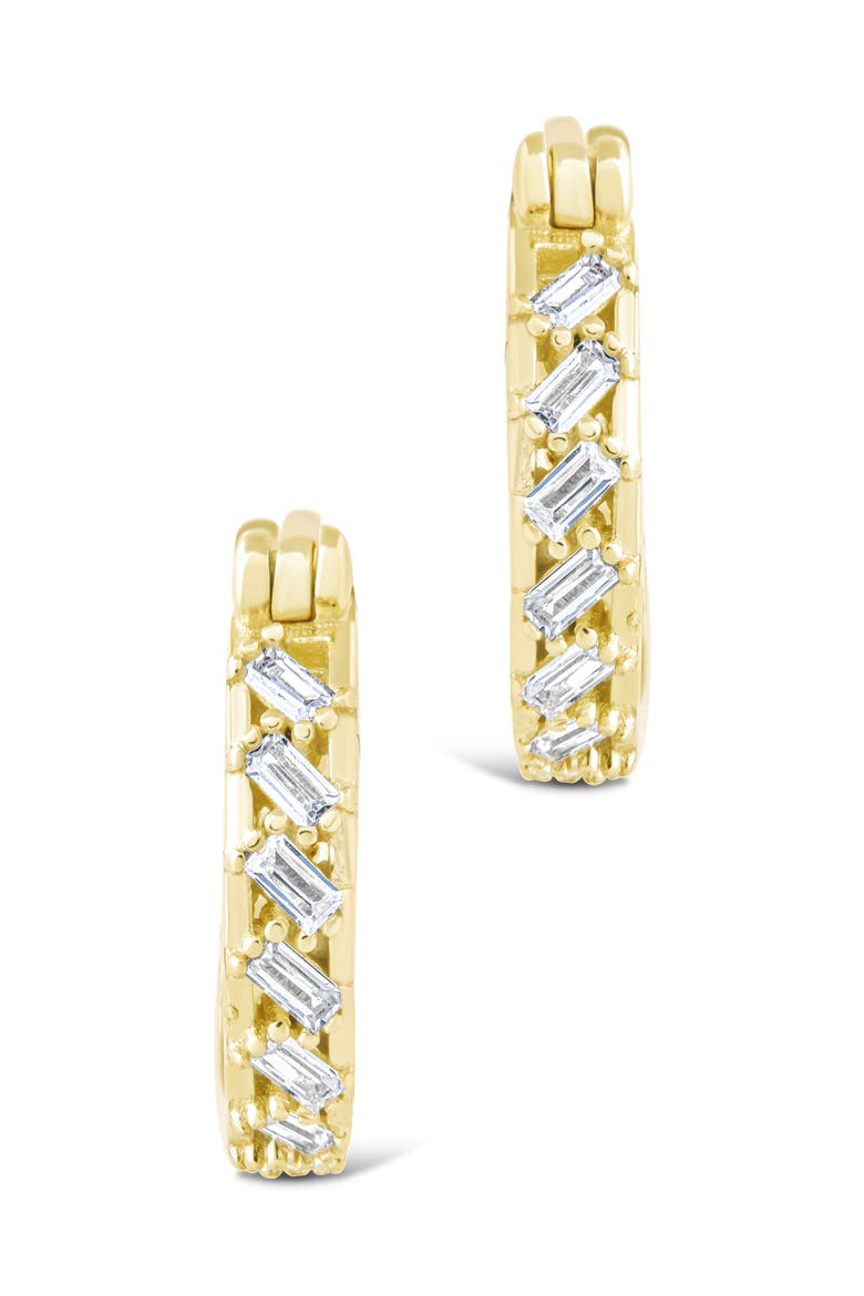 Norabelle Micro Cubic Zirconia Hoop Earrings, Alternate, color, GOLD