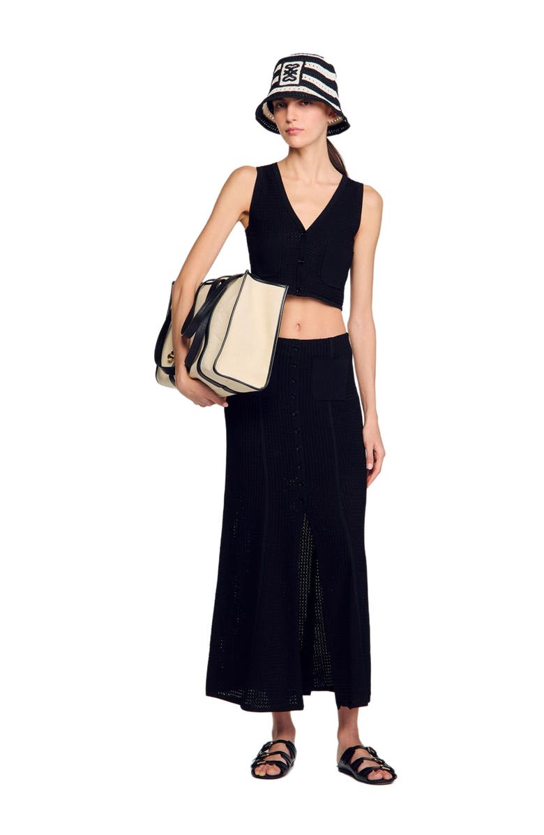 SANDRO Decorative knit cardigan, Alternate, color, 