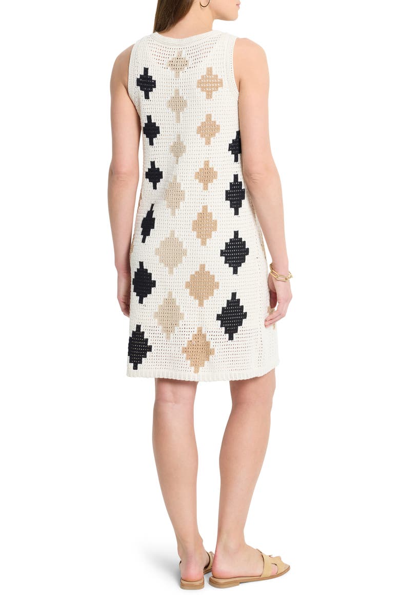 Diamond Pattern Crochet Look Sleeveless Cover-Up Dress, Alternate, color, NEUTRAL MULTI