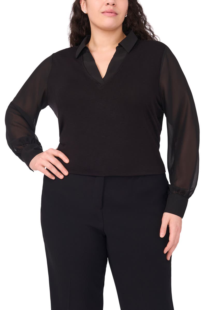 Halogen<sup>®</sup> Layered Look Sweater Vest, Main, color, Rich Black