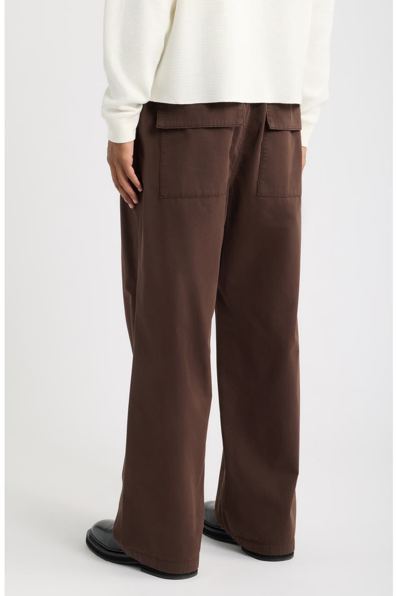 Relaxed Fit Cotton Twill Drawstring Pants, Alternate, color, BROWN COFFEE