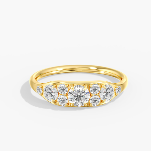 Round Mosaic Lab Diamond Fashion Ring in 14K