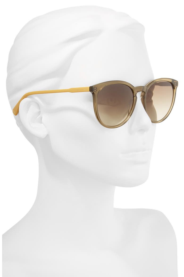 56mm Round Sunglasses, Alternate, color, MILITARY/OCHRE