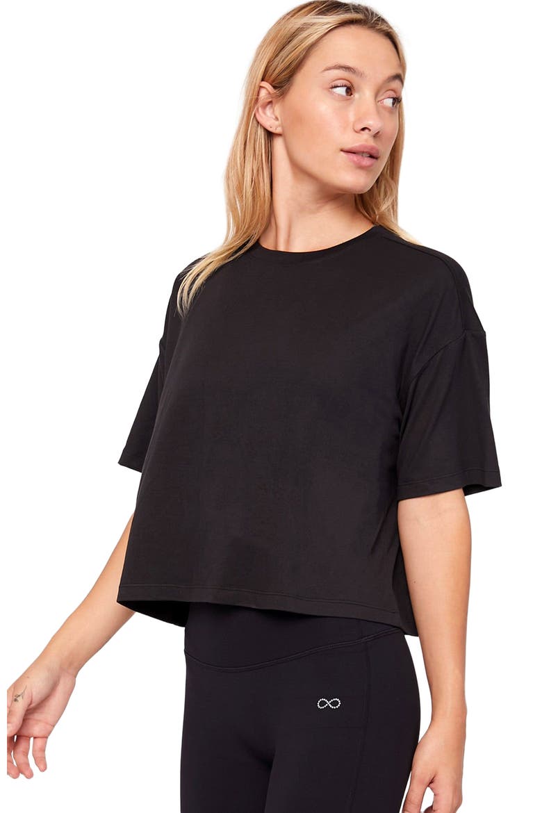 Cozy Boxy Tee Short Sleeve Top, Alternate, color, Cozy Black