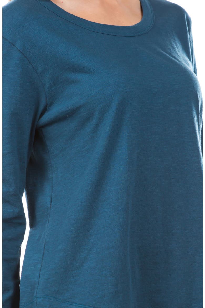 Layered Hem Cotton Slub Top, Alternate, color, TEAL