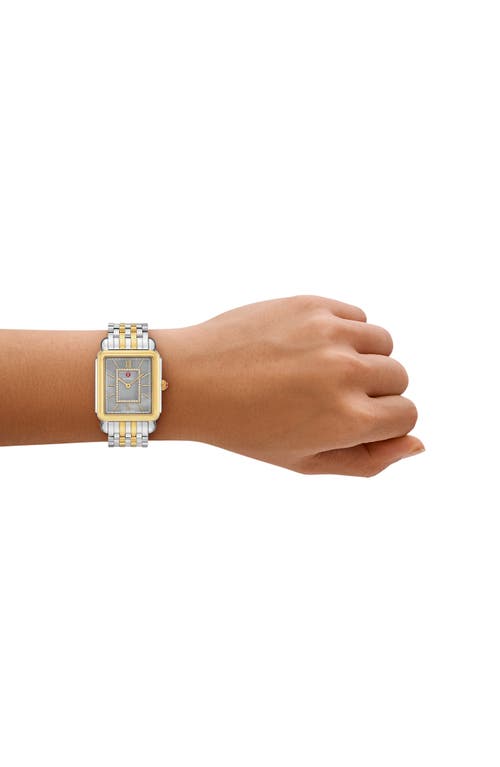 Michele Deco Ii Two-tone Diamond Quartz Bracelet Watch, 32mm In Multi