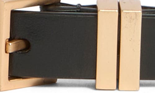 Allsaints Flat Stud Double Keeper Leather Belt In Black