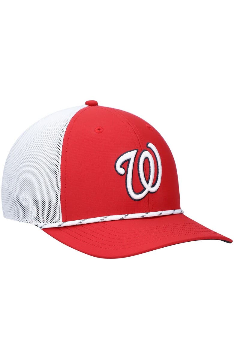 '47 Men's '47 Red/White Washington Nationals Burden Trucker Snapback Hat, Alternate, color, 