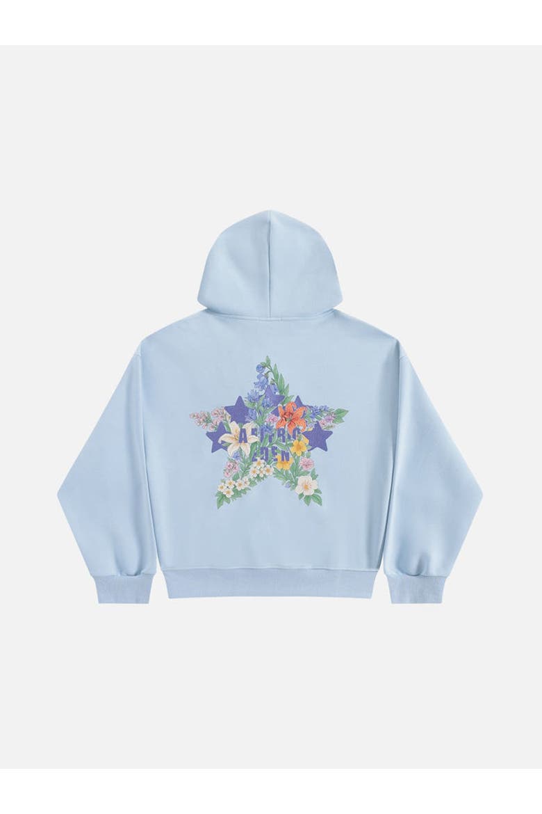 Floral Eden Star Pullover Hoodie, Alternate, color, Blue