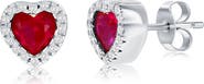 SIMONA Cubic Zirconia Heart Stud Earrings
