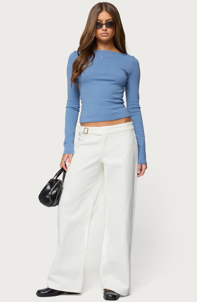 EDIKTED Loria Stripe Boat Neck Long Sleeve Top, Alternate, color,