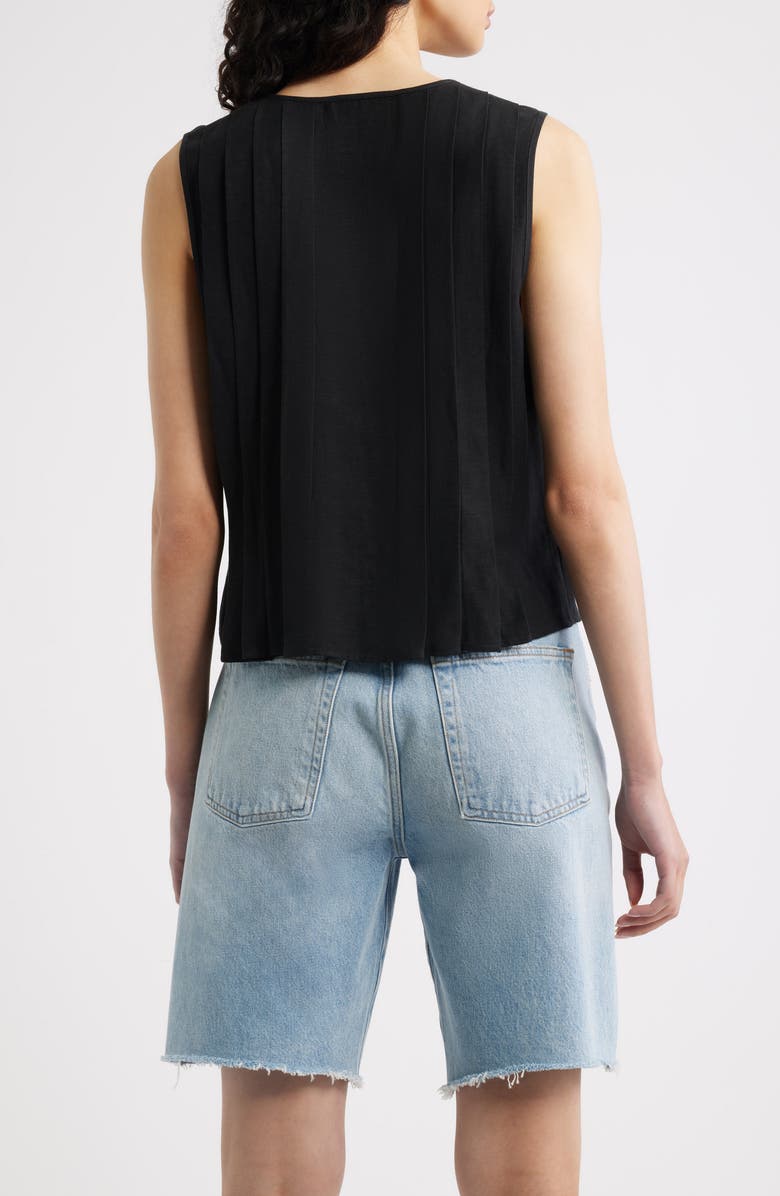 Rails Aja Pleat Sleeveless Top, Alternate, color, Black Linen