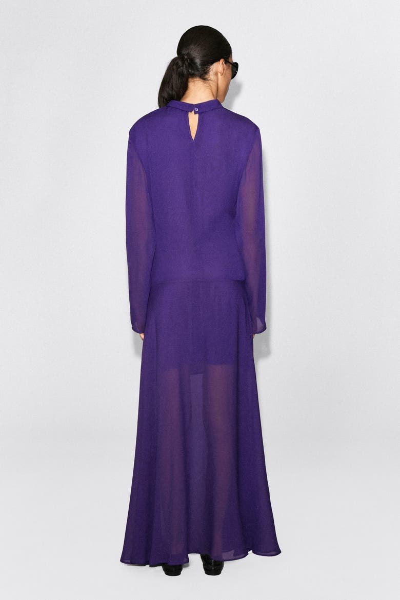 Draped Turtleneck Midi Dress, Alternate, color, PURPLE