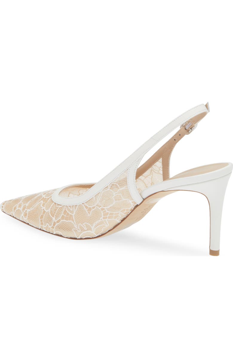 Stuart Weitzman Stuart Power 75 Pointed Toe Slingback Pump, Alternate, color, Blanco/ Beige/ Blanco