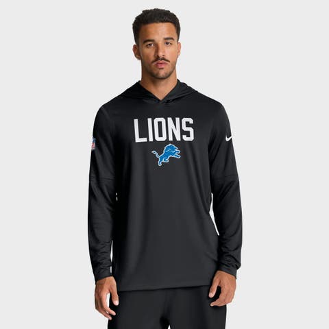 Men's Nike Black Detroit Lions Alt Pack Pass Accuracy Performance Long Sleeve Hoodie T-Shirt