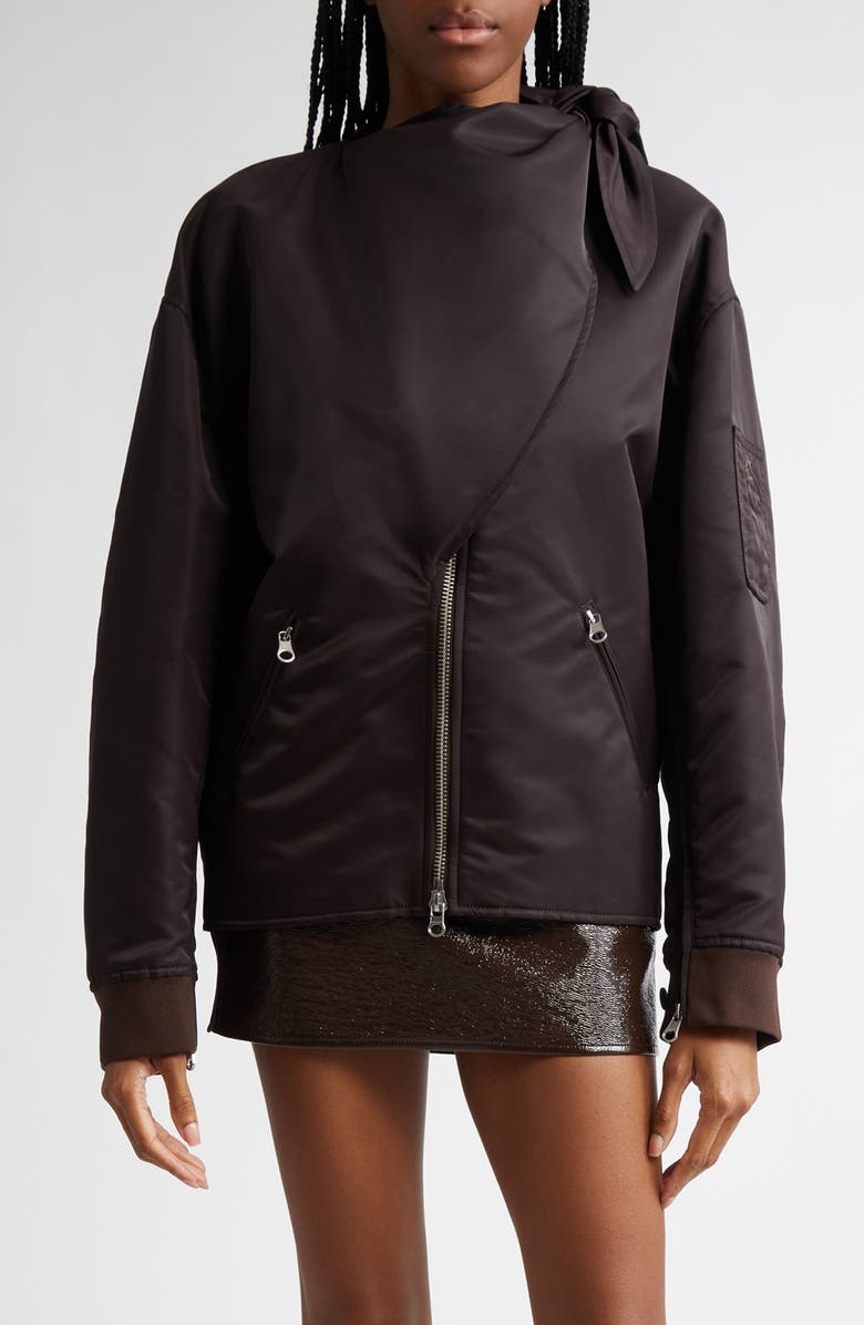 Courrèges Bow Collar Bomber Jacket, Main, color, 