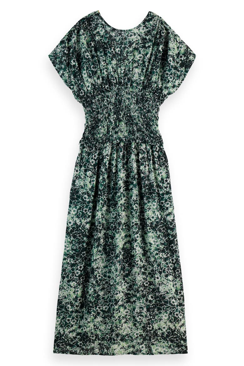 Smocked Waist Maxi Dress, Alternate, color, SHIBORI FLORAL GREEN