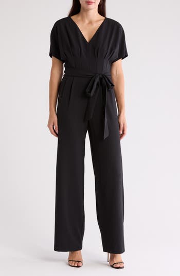 Shop Eliza J Pleated Jumpsuit In Black