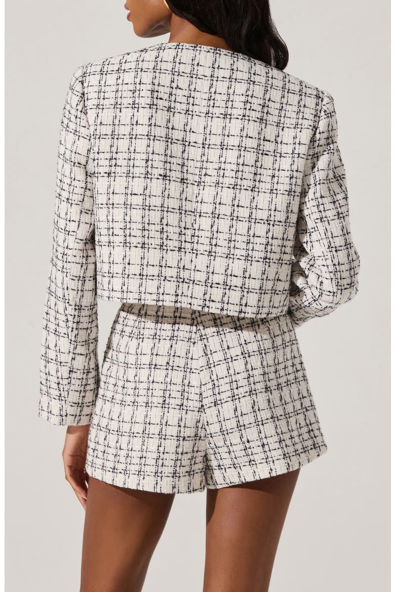 Tweed Crop Jacket, Alternate, color, WHITE BLAC