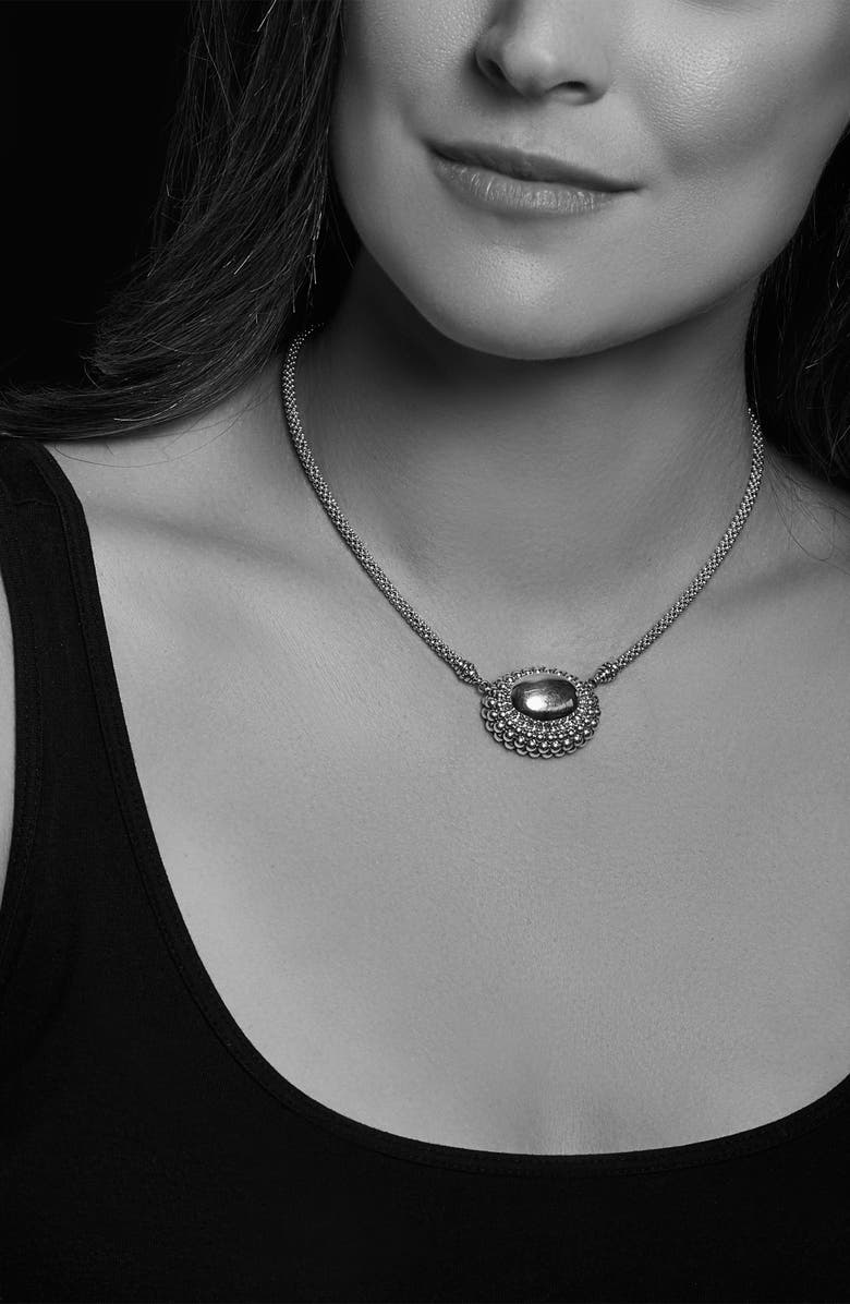 LAGOS High Bar Caviar Oval Pendant Necklace, Alternate, color, 