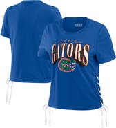 WEAR by Erin Andrews Women's WEAR by Erin Andrews Royal Florida Gators Side Lace-Up Modest Crop T-Shirt