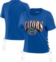 WEAR by Erin Andrews Women's WEAR by Erin Andrews Royal Florida Gators Side Lace-Up Modest Crop T-Shirt