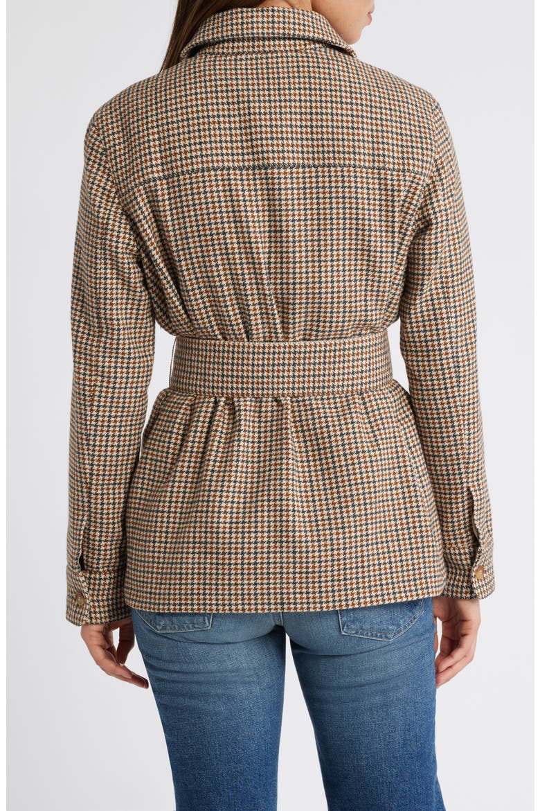 Plaid Belted Jacket, Alternate, color, TAN- BROWN CHECK
