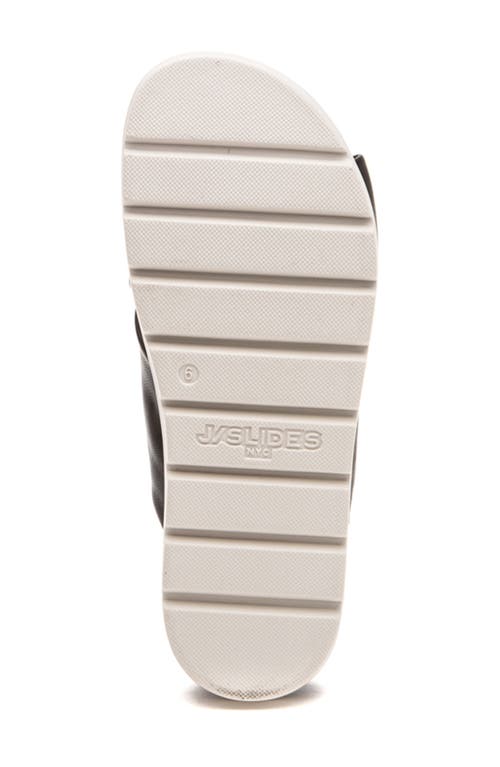 Jslides Bright Platform Slide Sandal In Black