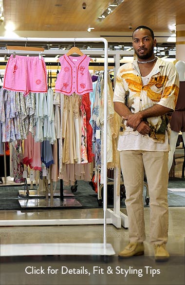 Kids' Embroidered Stretch Cotton Vest & Shorts Set