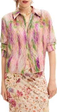 Desigual Yamagata Abstract Print Button-Up Shirt