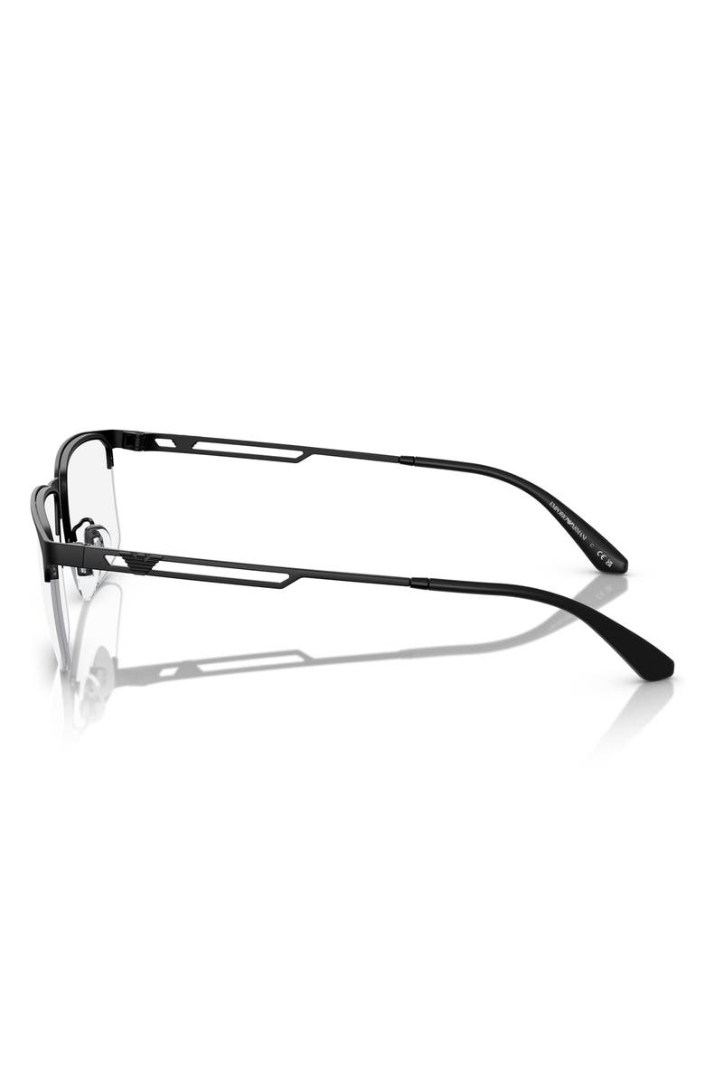 Emporio Armani 57mm Pillow Optical Glasses, Alternate, color, Matte Black / Demo Lens