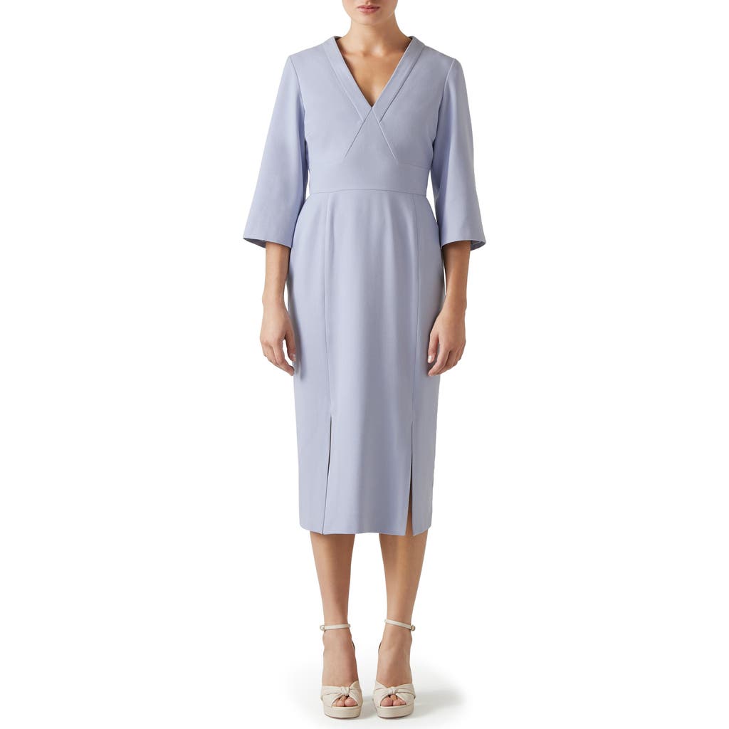 Lk Bennett Sky V-neck Crepe Dress In Light Blue