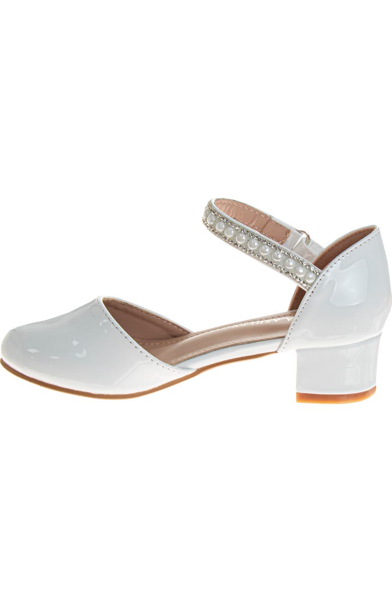 Laura Ashley Rhinestones Low Heeled Dress Shoes, Alternate, color, White Patent