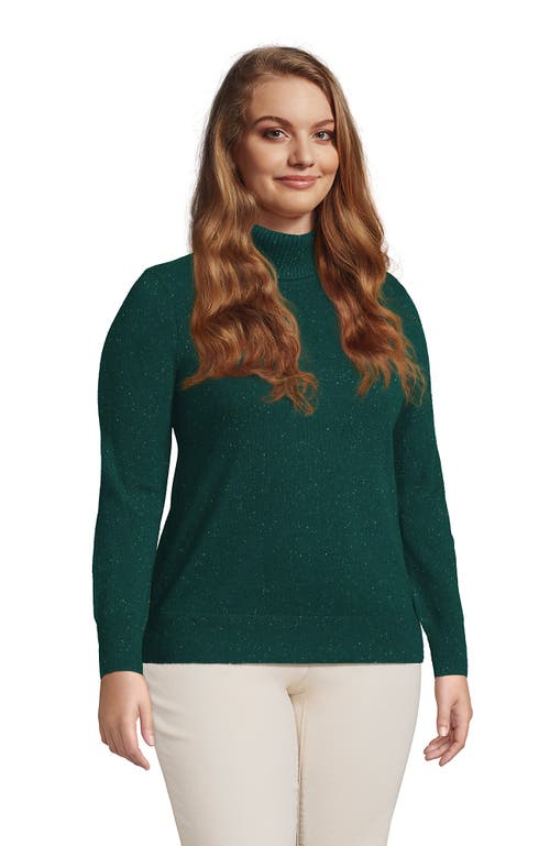 Lands' End Cashmere Turtleneck Sweater In Green