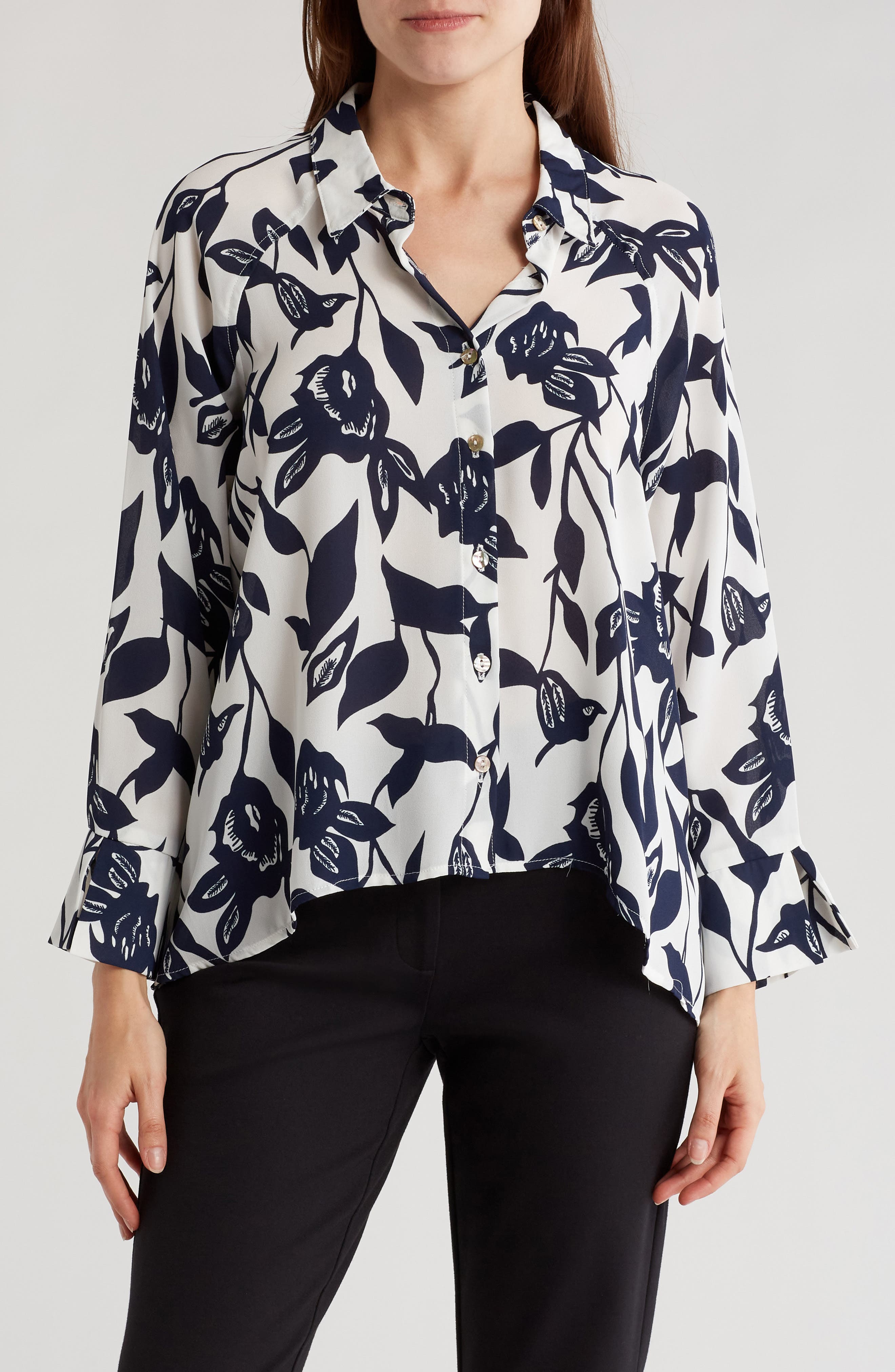 CHENAULT Floral Button-Up Shirt
