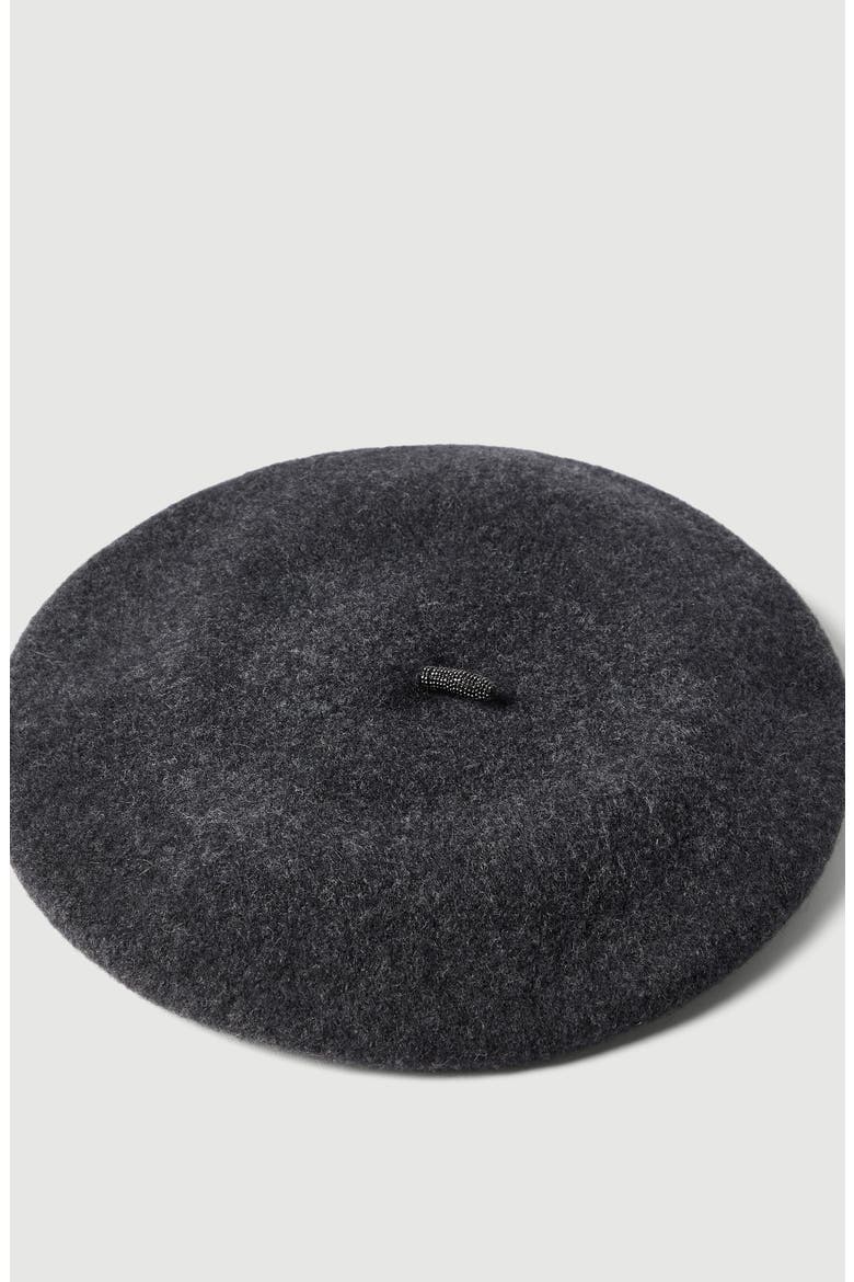 Wool beret, Alternate, color, Lignite