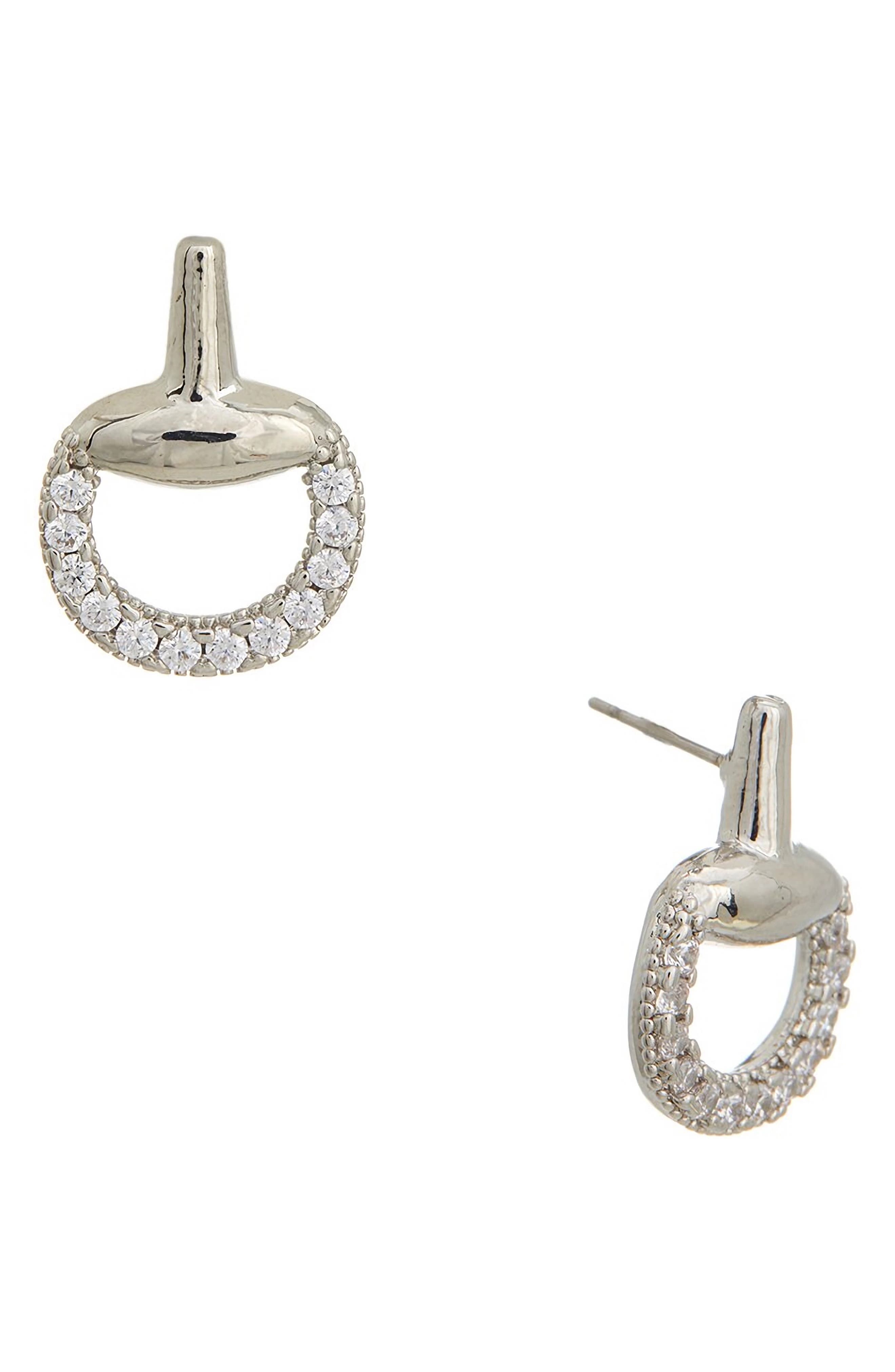 Juvell Cubic Zirconia Doorknocker Stud Earrings