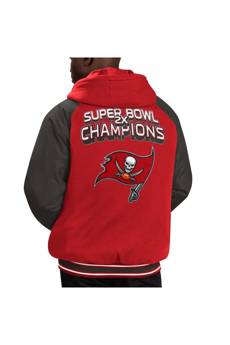 Men's G-III Sports by Carl Banks Red Tampa Bay Buccaneers Defender Raglan Full-Zip Hoodie Varsity Jacket, Alternate, color, Red