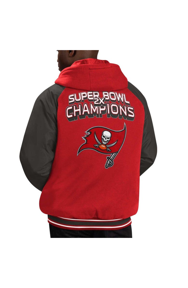 G-III SPORTS BY CARL BANKS Men's G-III Sports by Carl Banks Red Tampa Bay Buccaneers Defender Raglan Full-Zip Hoodie Varsity Jacket, Alternate, color, Red
