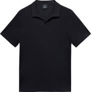 MANGO Solid Johnny Collar Cotton Blend Piqué Polo