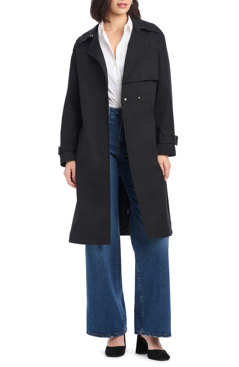 Kate Spade New York Water Resistant Belted Trench Coat, Alternate, color, Black