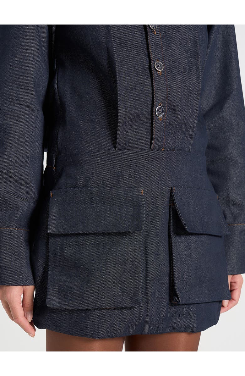 Manière De Voir Laure Cargo Shirt Mini Dress, Alternate, color, Indigo