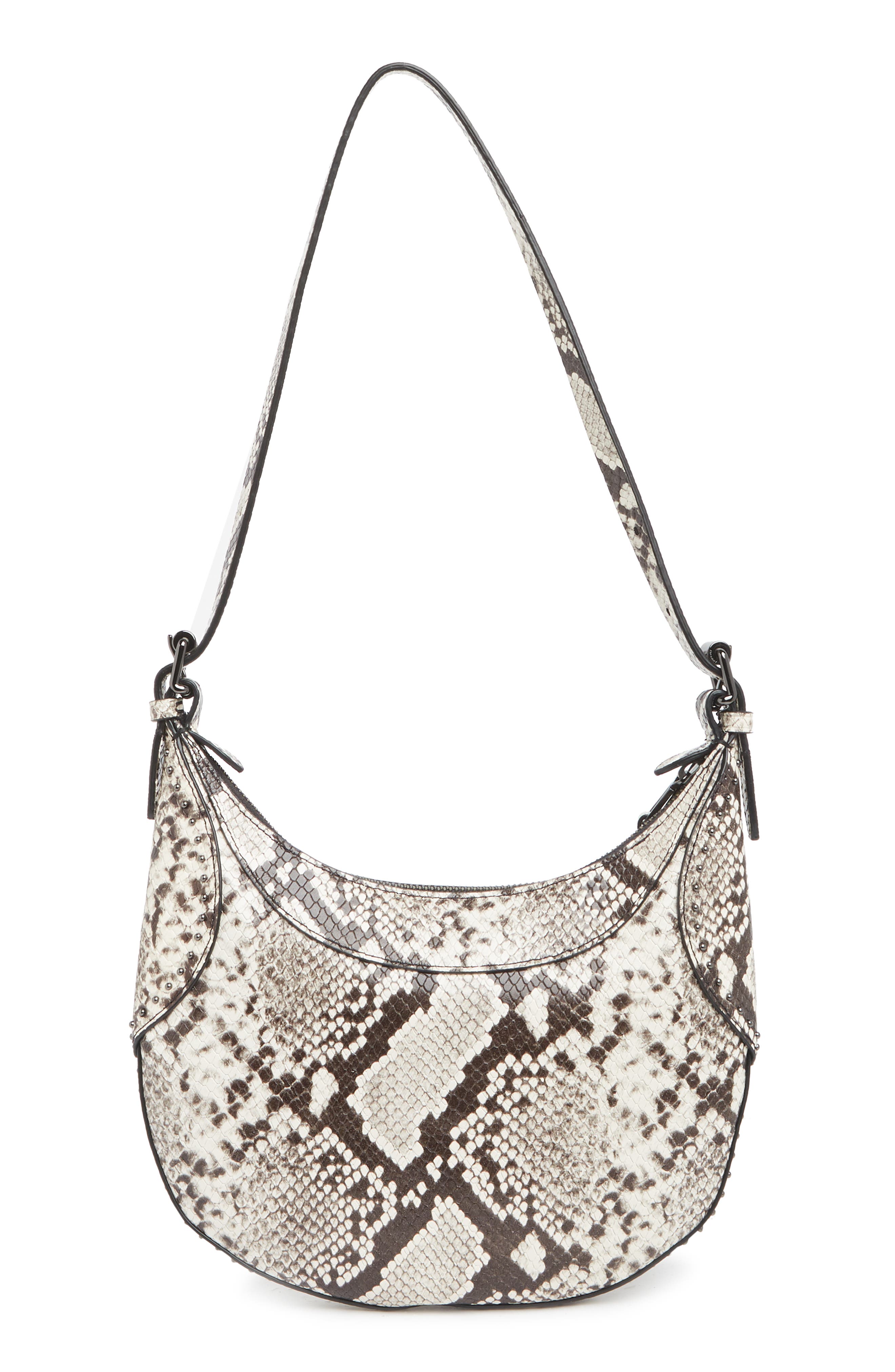 Rebecca Minkoff Pippa Studded Snake Print Leather Hobo Bag, Alternate, color, 