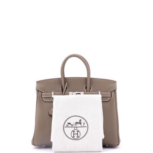 Pre-owned Hermes Hermes Birkin Handbag Grey Togo With Palladium Hardware 25 In Brown